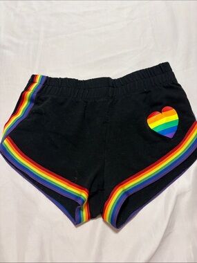 Spencer's Black 'Daddy' Shorts with Rainbow Trim